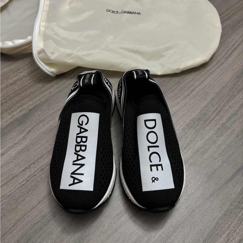 Dolce & Gabbana Black Mesh Slip-Ons